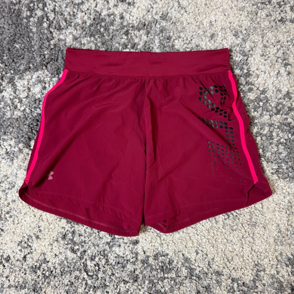 Under Armour, Men’s Maroon Activewear Athletic Running Workout Shorts, Large